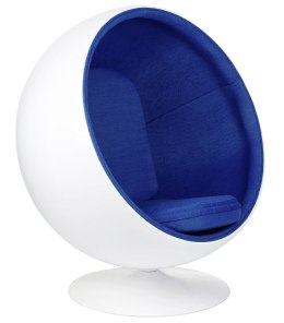 -15% Fotel BALL biało-niebieski - włókno szklane