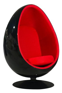 -15% Fotel OVALIA BLACK czerwony