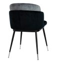 -15% Krzesło MARCEL czarno szare - welur, podstawa czarno-srebrna