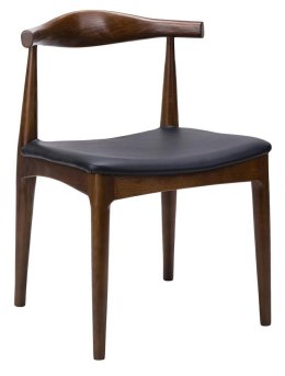 -15% Krzesło ELBOW ciemnobrązowe - drewno jesion, ekoskóra czarna