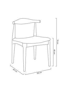 -15% Krzesło ELBOW ciemnobrązowe - drewno jesion, ekoskóra czarna
