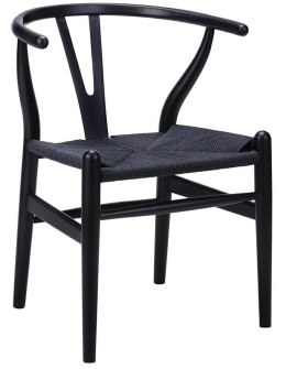 -15% Krzesło WISHBONE czarne - drewno bukowe, czarne włókno