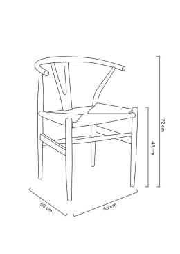 -15% Krzesło WISHBONE czarne - drewno bukowe, naturalne włókno