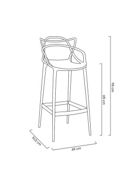 -15% Krzesło barowe HILO PREMIUM 65 cm czarne