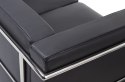 -15% Sofa trzyosobowa SOFT LC2 czarna - włoska skóra naturalna, metal