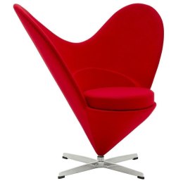 -15% KOD -5% | Fotel SERCE czerwony - włókno szklane, wełna, podstawa aluminiowa