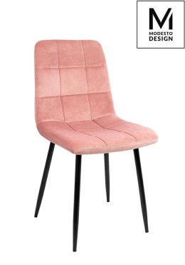 -15% MODESTO krzesło CARLO pudrowy róż - welur, metal