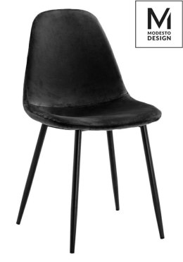 -15% MODESTO krzesło LUCY czarne - welur, metal