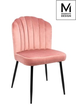 -15% MODESTO krzesło RANGO różowe - welur, metal