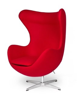 -15% RABAT - 10% | Fotel EGG CLASSIC czerwony.17 - wełna, podstawa aluminiowa