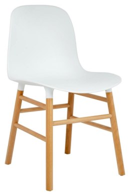 -15% Krzesło IKAR białe - polipropylen, drewno bukowe
