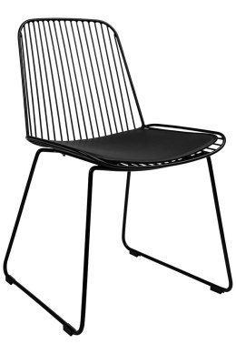 -15% Krzesło MILES czarne - metal, ekoskóra