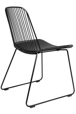 -15% Krzesło MILES czarne - metal, ekoskóra