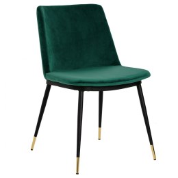 -15% Krzesło DIEGO zielone - welur, podstawa czarno złota