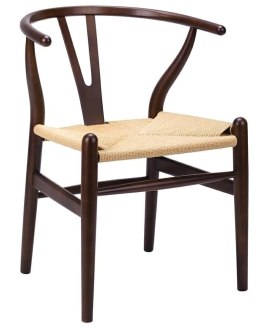 -15% Krzesło WISHBONE ciemny brąz - drewno bukowe, naturalne włókno