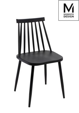 -15% MODESTO krzesło RIBS BLACK czarne - polipropylen