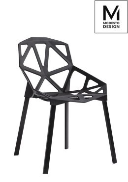 -15% MODESTO krzesło SPLIT MAT czarne - polipropylen, podstawa metalowa