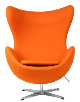 -15% KOD -5% | Fotel EGG CLASSIC marchewkowy.38 - wełna, podstawa aluminiowa
