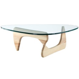 KOD -5% | Stolik STABLE - szkło transparentne, podstawa drewniana jesion