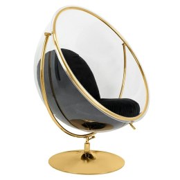 -15% Fotel BUBBLE STAND 2 GOLD VELVET poduszka czarna