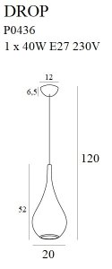 MAXLIGHT P0436 LAMPA WISZĄCA DROP ZŁOTY MATOWY