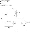 MAXLIGHT P0455 LAMPA WISZĄCA CONCEPT CZARNA