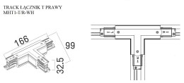 DOBAC MHT1-T/R-WH TRACK ŁĄCZNIK T