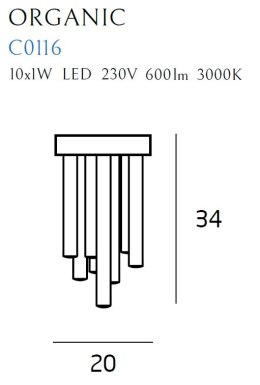 MAXLIGHT C0116 PLAFON ORGANIC MIEDŹ MAŁY