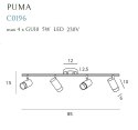 MAXLIGHT C0196 LAMPA SUFITOWA PUMA 4 GU10