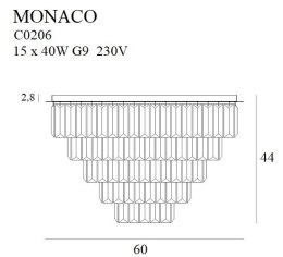 MAXLIGHT C0206 PLAFON MONACO ZŁOTY Ø 60 cm