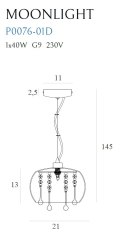MAXLIGHT P0076-01D-F4FZ LAMPA WISZĄCA MOONLIGHT MINI