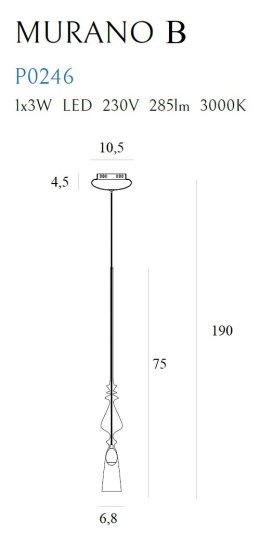 MAXLIGHT P0246 LAMPA WISZĄCA MURANO B