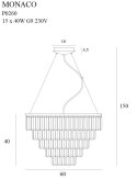 MAXLIGHT P0260 LAMPA WISZĄCA MONACO Ø 60 cm