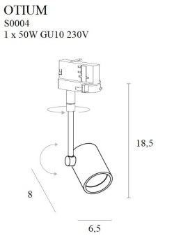 MAXLIGHT S0004 LAMPA SZYNOWA OTIUM MAX GU10 BIAŁA