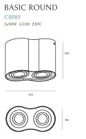 MAXLIGHT C0085 LAMPA SUFITOWA BASIC ROUND BIAŁA PODWÓJNA