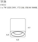 MAXLIGHT C0212 LAMPA SUFITOWA TUB KWADRAT CZARNY + PIERŚCIEŃ OZDOBNY ZŁOTY