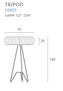 MAXLIGHT F0053 LAMPA PODŁOGOWA TRIPOD