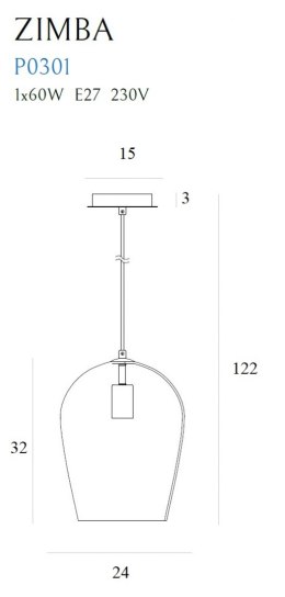 MAXLIGHT P0301 LAMPA WISZĄCA ZIMBA SMOKY