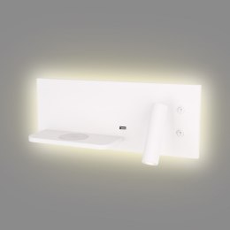 MAXLIGHT W0291L KINKIET SUPERIOR Z GNIAZDEM USB I ŁADOWARKĄ INDUKCYJNĄ BIAŁ