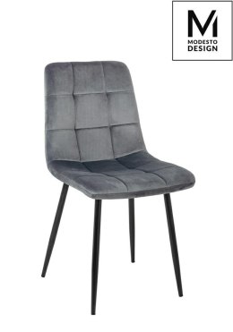 KOD -5% | MODESTO krzesło CARLO ciemny szary - welur, metal