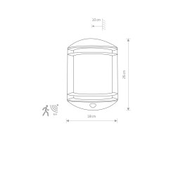 KINKIET Z CZUJNKIEM ZMIERZCHOWO-RUCHOWYM IP21 QUARTZ SENSOR 7016 NOWODVORSKI