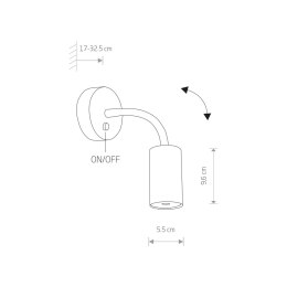 KINKIET EYE FLEX S CZARNY RUCHOMY 9068 NOWODVORSKI