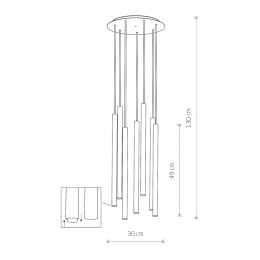 LAMPA WISZĄCA LASER 7 BIAŁA 8918 NOWODVORSKI