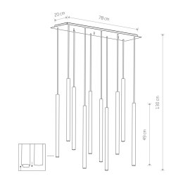 LAMPA WISZĄCA LASER 10 BIAŁA 8922 NOWODVORSKI