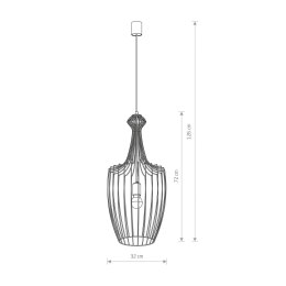 LAMPA WISZĄCA LUKSOR L CZARNA 8847 NOWODVORSKI