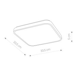 PLAFON AGNES SQUARE LED CZARNY 4000K 16W IP44 8138 NOWODVORSKI