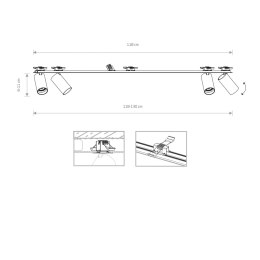 LISTWA SUFITOWA WPUSZCZANA MONO SURFACE IV BLACK 7836 NOWODVORSKI LIGHTING