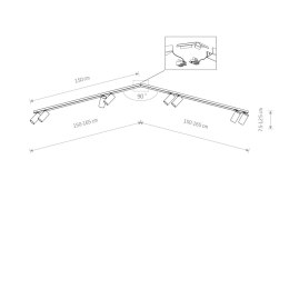 LISTWA SUFITOWA 90° 2X150CM MONO CORNER VIII 2X150 SOLID BRASS 7755 NOWODVORSKI LIGHTING