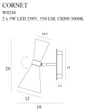 MAXLIGHT W0246 KINKIET CORNET LED