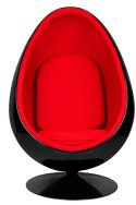 KOD -5% | Fotel OVALIA BLACK czerwony